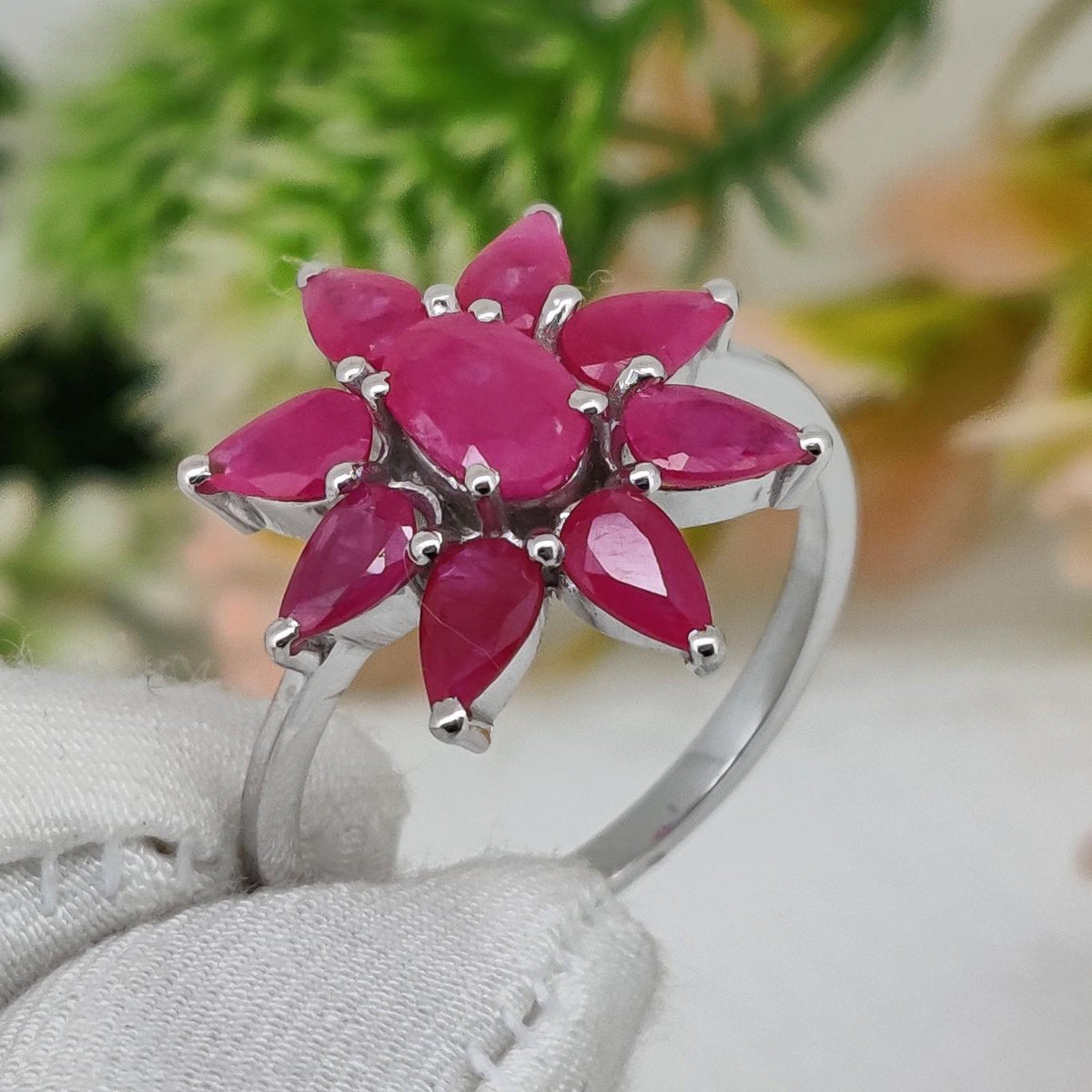 Handmade Natural Ruby Ring, 925 Sterling Silver, July Birthstone Statement Band, Ruby Jewelry