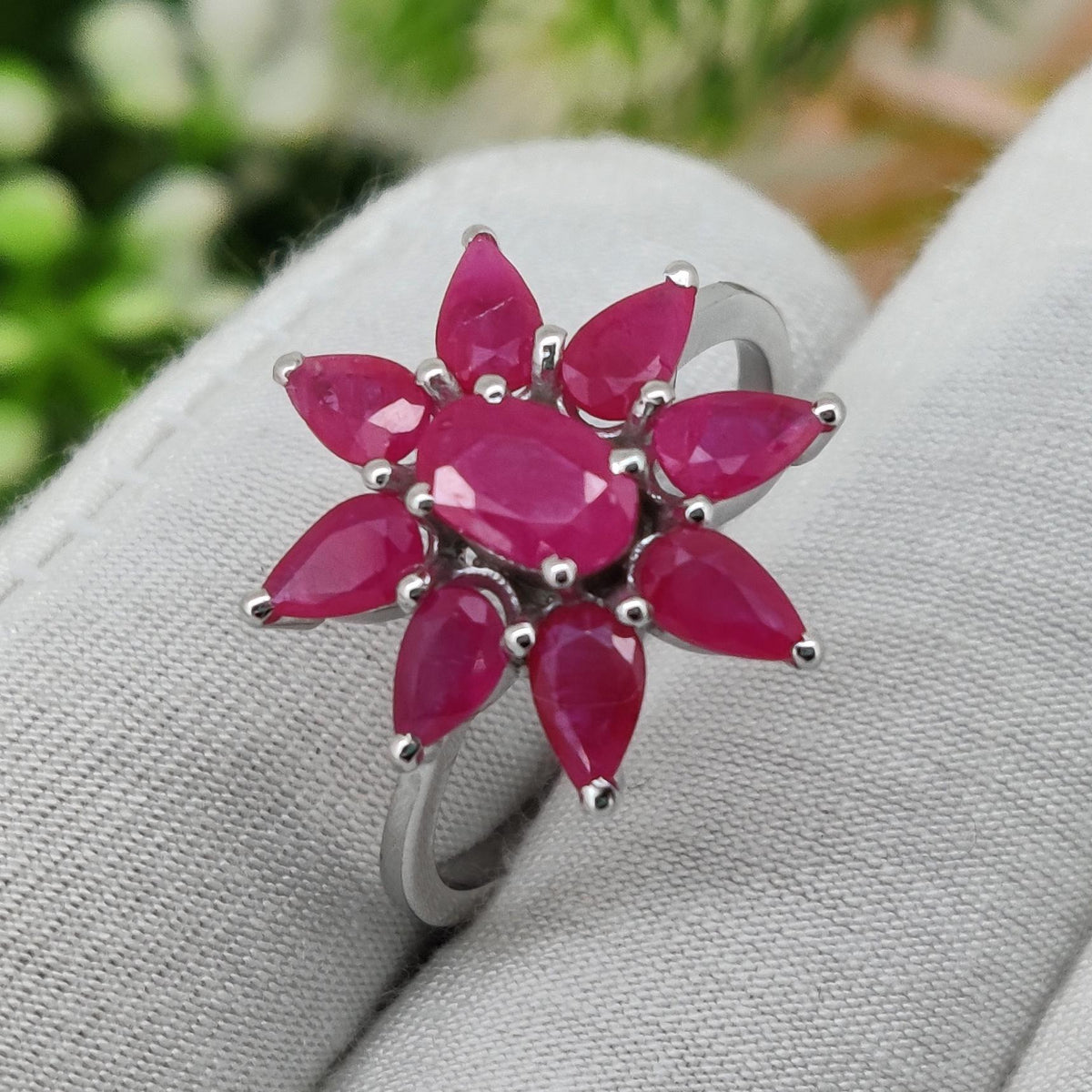Handmade Natural Ruby Ring, 925 Sterling Silver, July Birthstone Statement Band, Ruby Jewelry