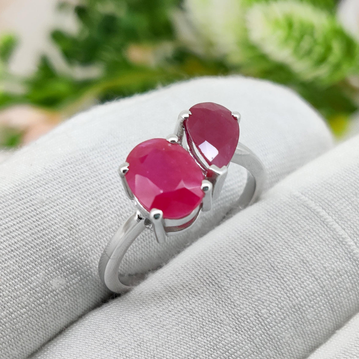 Ruby Sterling Silver Ring, Minimalist Stackable Band, July Birthstone Jewelry, everyday stack ring
