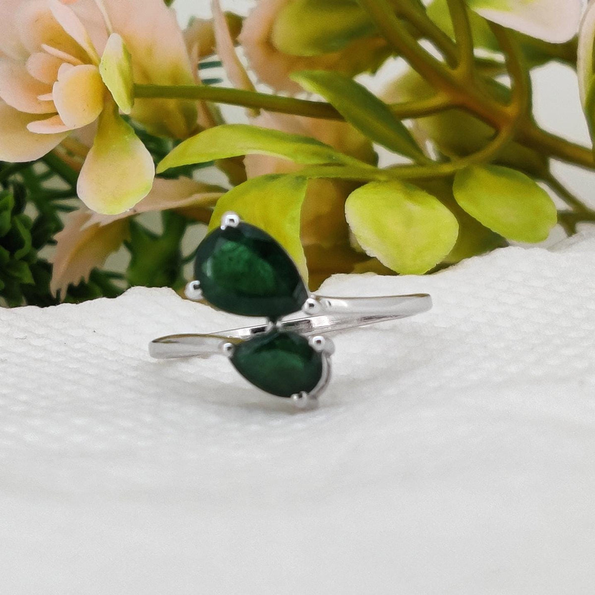 Natural Emerald Ring, 925 Sterling Silver Ring, May Birthstone, Handmade Gemstone Jewelry