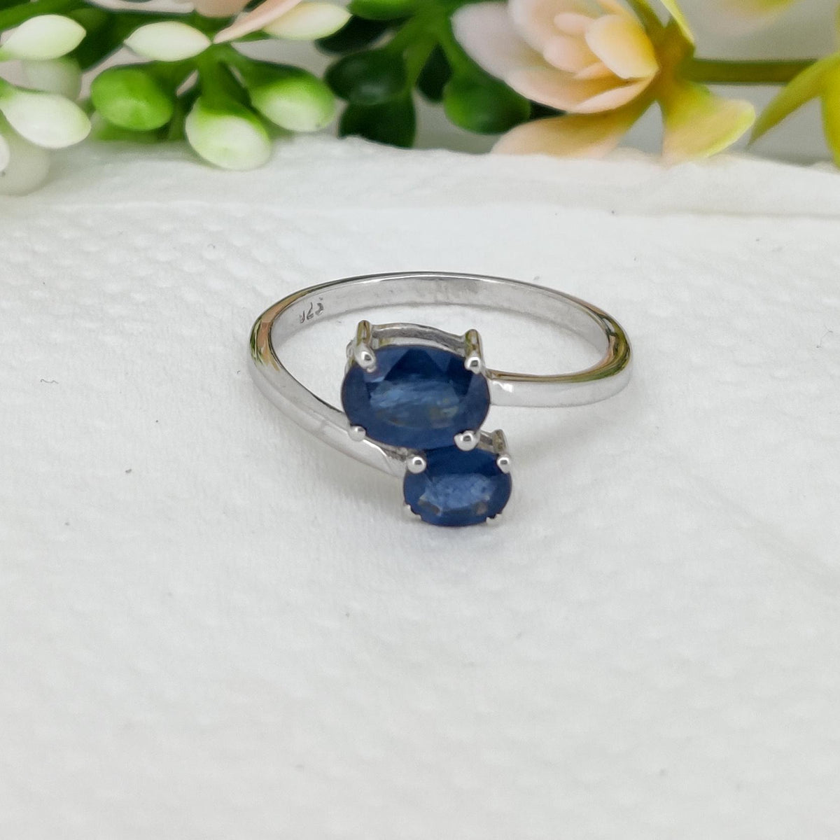 Sapphire Sterling Silver Ring, Handmade Sapphire Band Jewelry, September  Birthstone