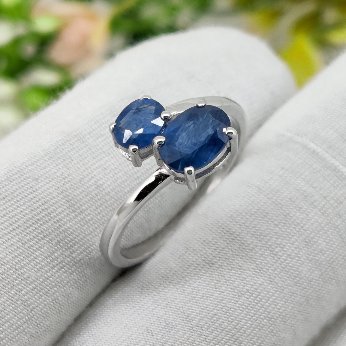Sapphire Sterling Silver Ring, Handmade Sapphire Band Jewelry, September  Birthstone