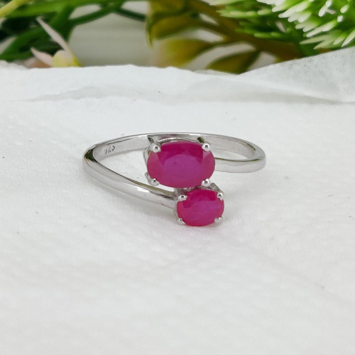 Natural Ruby Sterling Silver Ring, Ruby Jewelry, July Birthstone, Gifts For Her