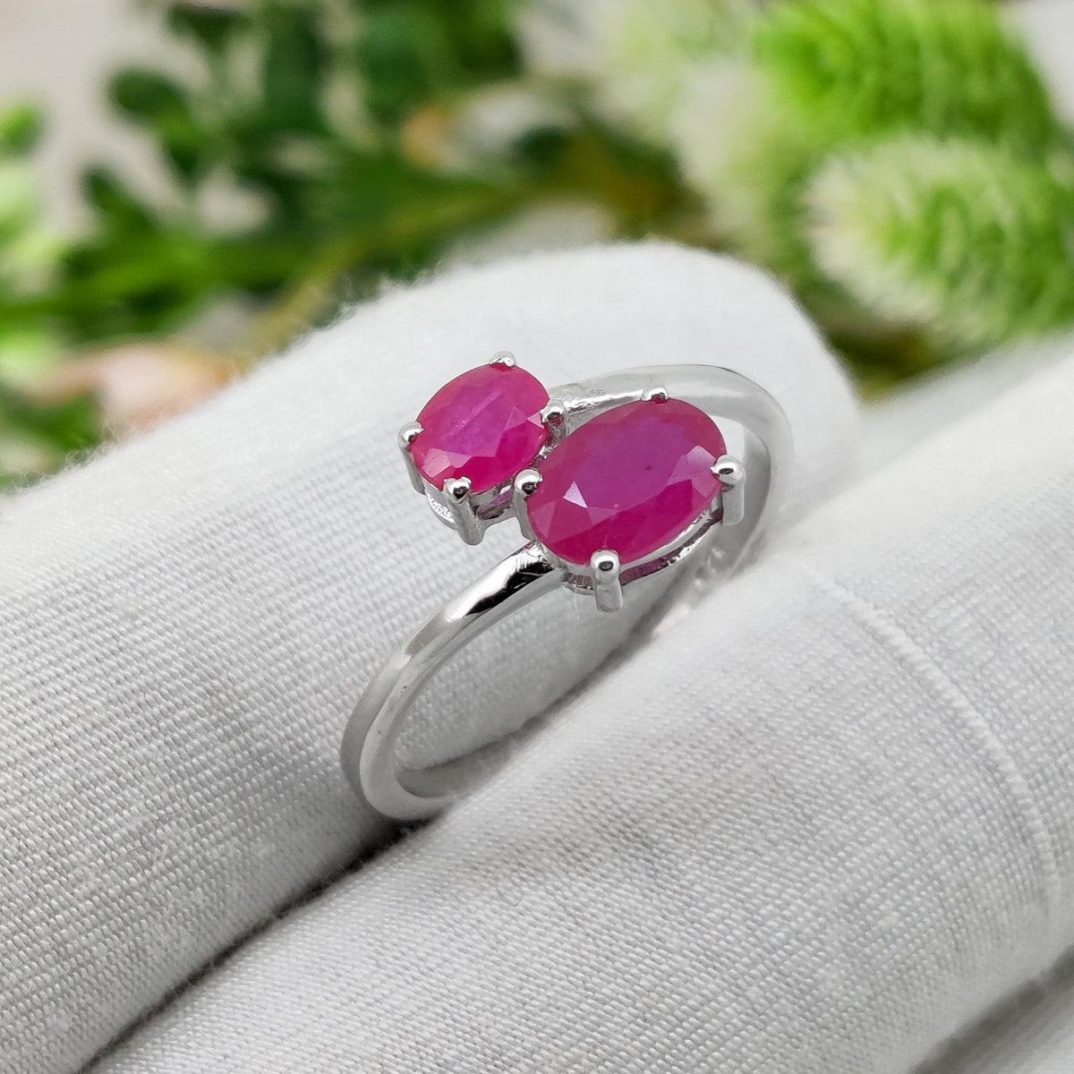 Natural Ruby Sterling Silver Ring, Ruby Jewelry, July Birthstone, Gifts For Her
