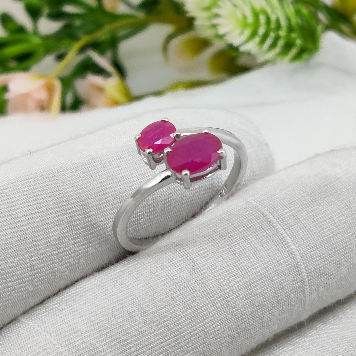 Natural Ruby Sterling Silver Ring, Ruby Jewelry, July Birthstone, Gifts For Her
