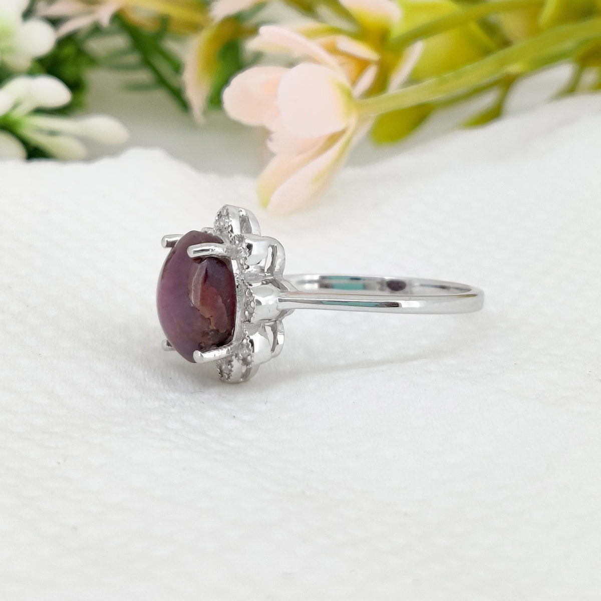 Star Ruby Ring, 925 Sterling Silver, Handmade Stacking Band, Star Jewelry