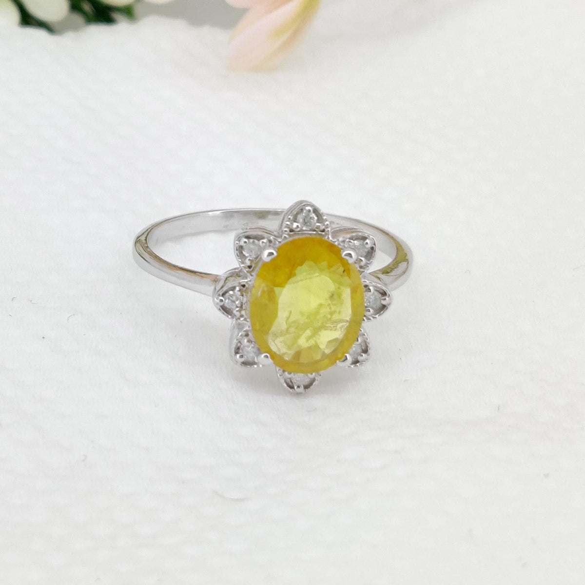 Yellow Sapphire Ring, 925 Sterling Silver,  September Birthstone, Gemstone Stacking Band, Sapphire Jewelry