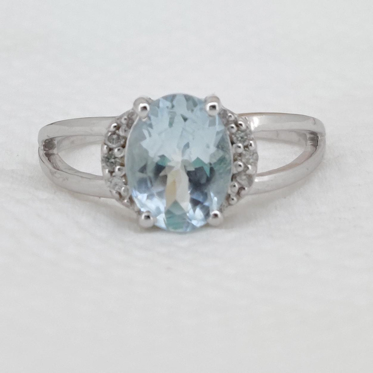 925 Sterling Silver Aquamarine Ring March Birthstone Blue Gemstone Stacking Band, Aquamarine Jewelry