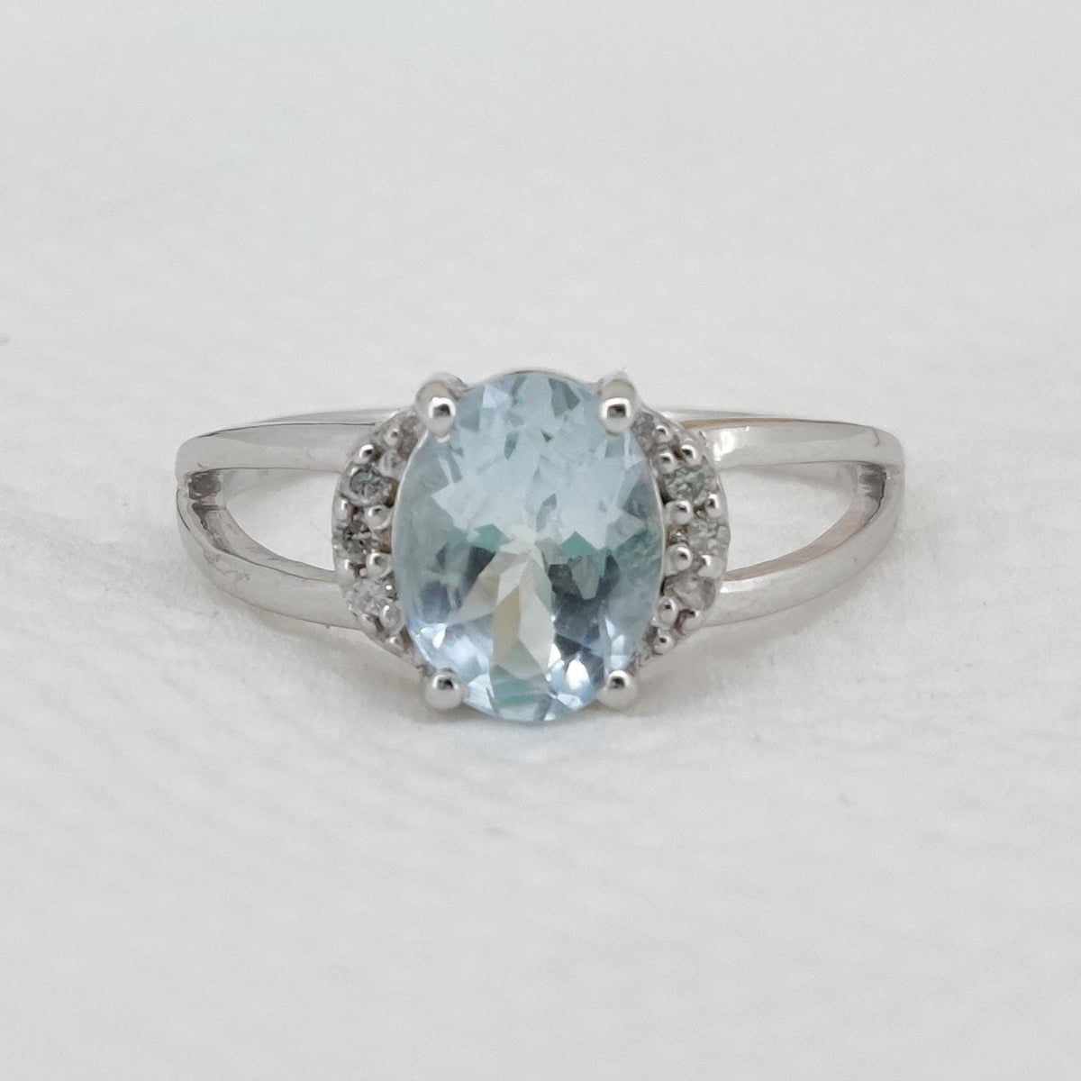 925 Sterling Silver Aquamarine Ring March Birthstone Blue Gemstone Stacking Band, Aquamarine Jewelry