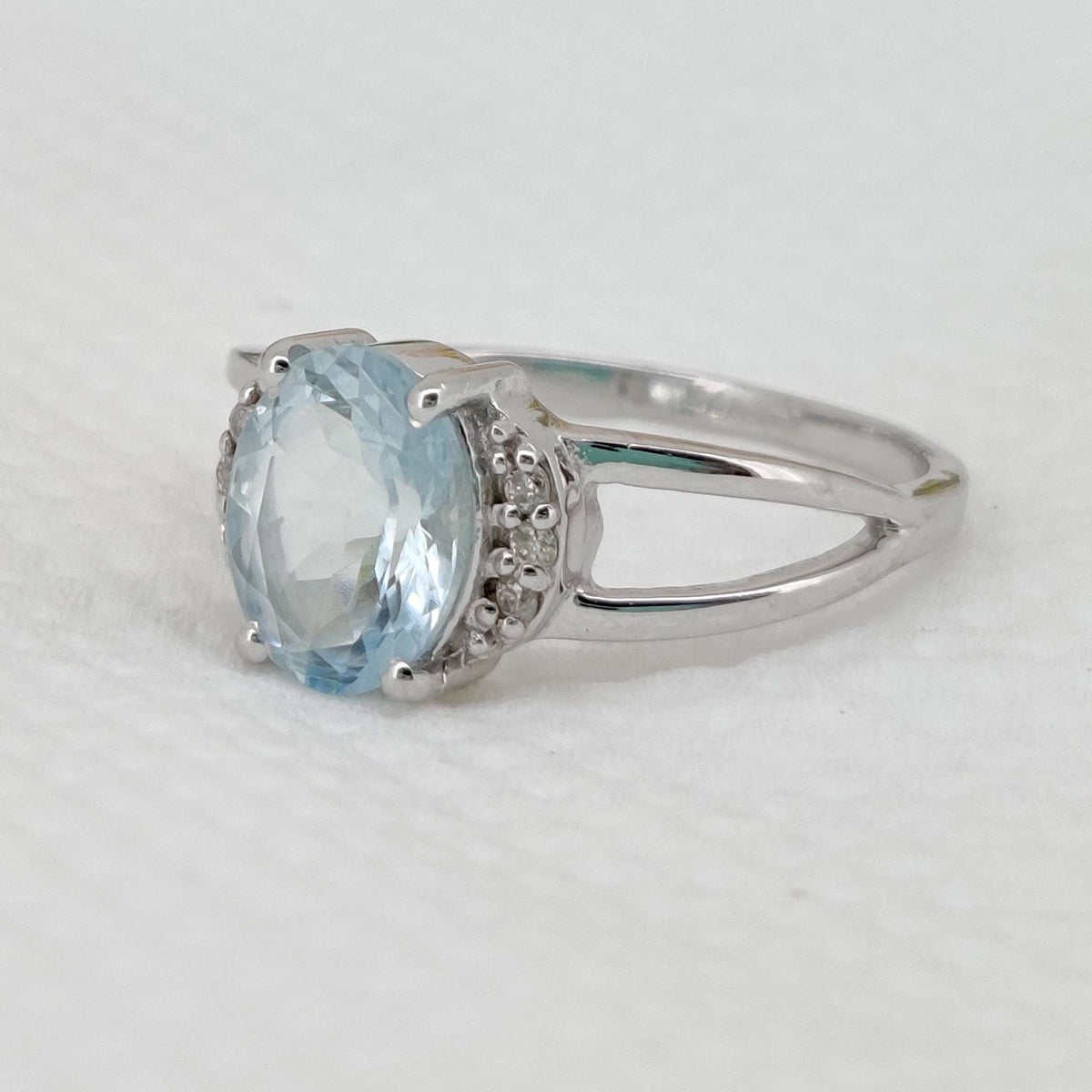 925 Sterling Silver Aquamarine Ring March Birthstone Blue Gemstone Stacking Band, Aquamarine Jewelry