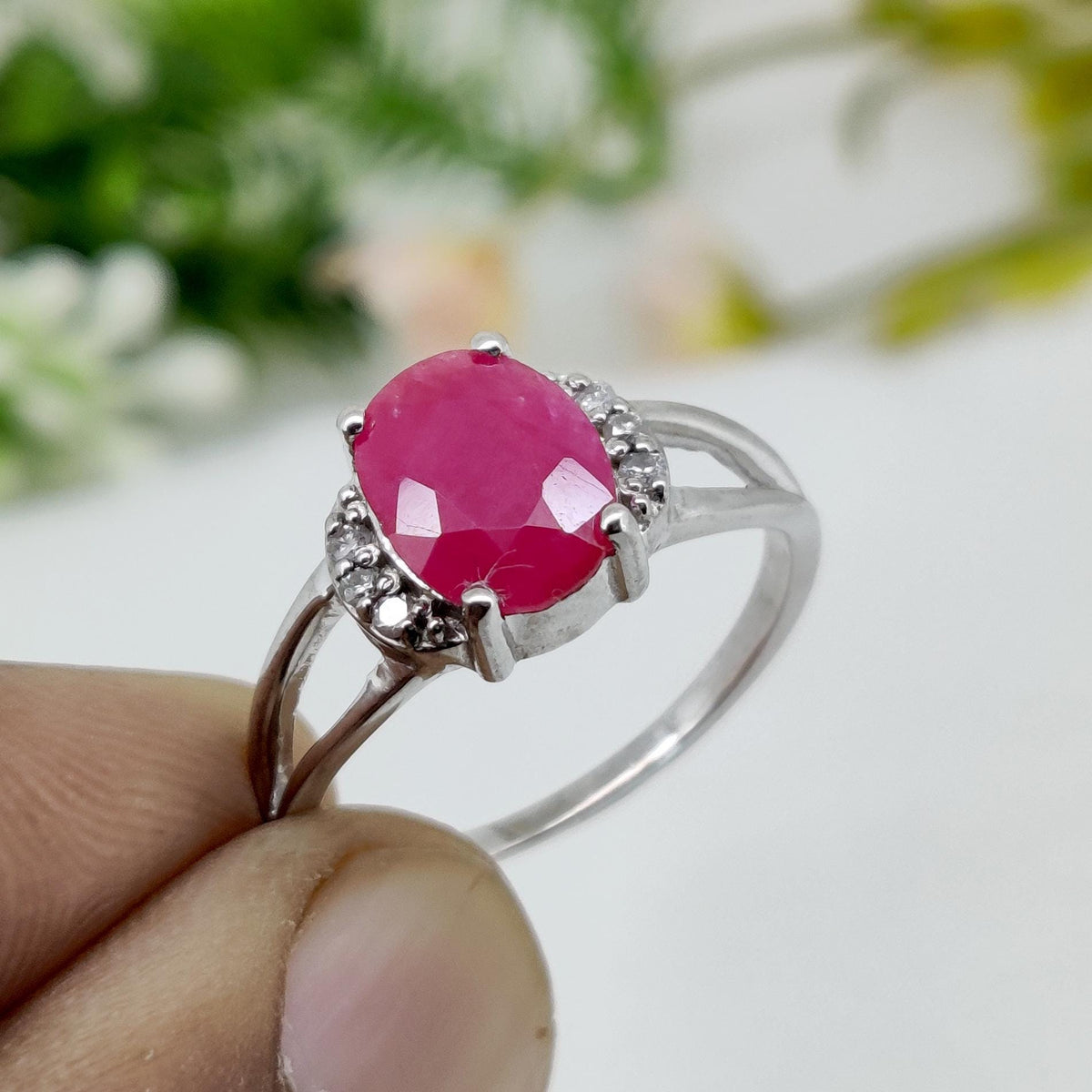 Natural Ruby Ring, 925 Sterling Silver, July Birthstone, Ruby Jewelry, Gifts For Her
