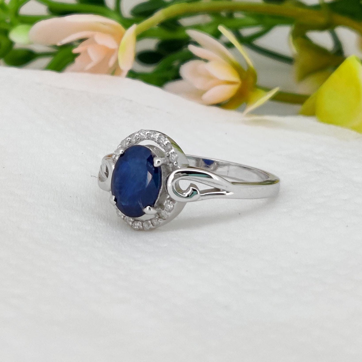Sapphire Sterling Silver Ring Blue Gemstone Stacking Band, Sapphire Jewelry, September Birthstone Gift