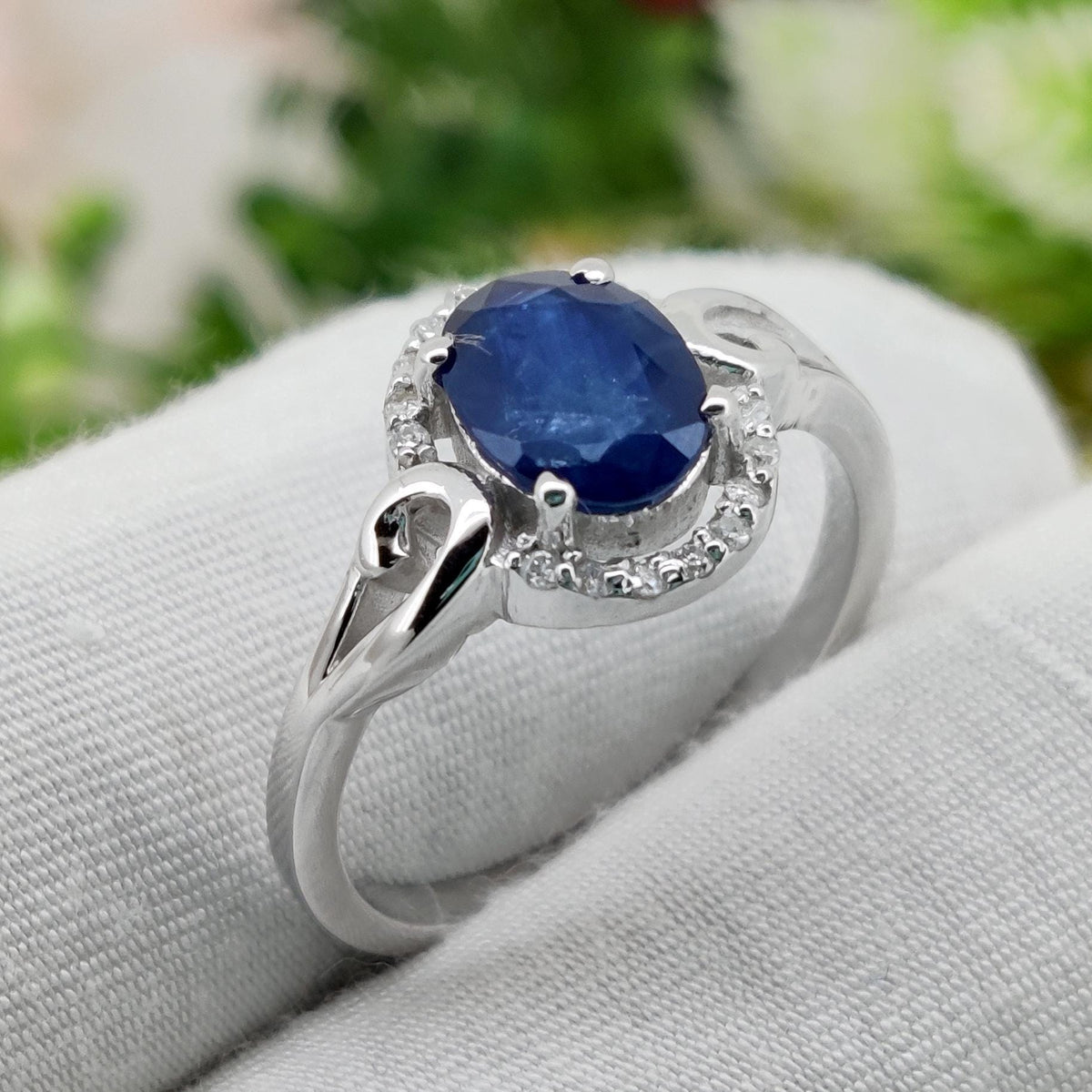 Sapphire Sterling Silver Ring Blue Gemstone Stacking Band, Sapphire Jewelry, September Birthstone Gift