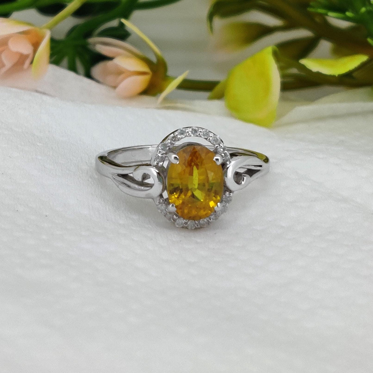 Yellow Sapphire Sterling Silver Ring Gemstone Stacking Band, Sapphire Jewelry, September Birthstone