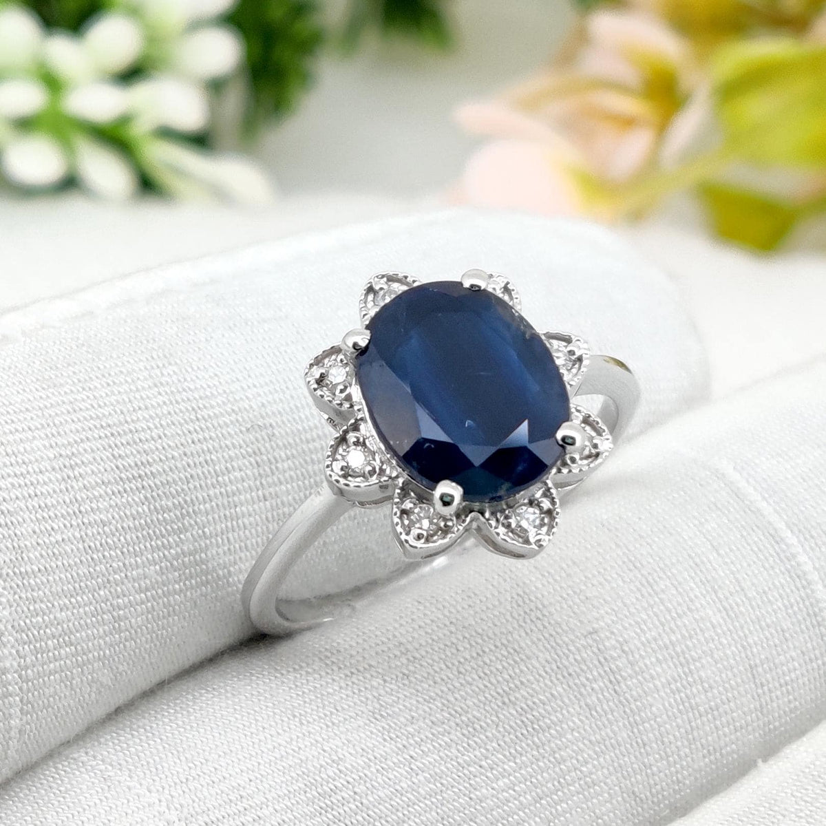 Blue Sapphire Ring, 925 Sterling Silver,  September Birthstone, Gemstone Stacking Band, Sapphire Jewelry