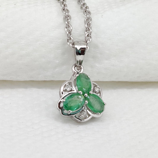 Natural Emerald Pendant-925 Sterling Silver-May Birthstone-Handmade Jewelry-Gift for Anniversary