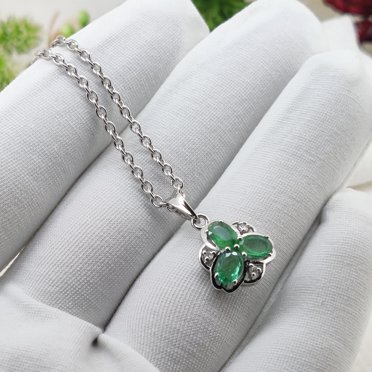 Natural Emerald Pendant-925 Sterling Silver-May Birthstone-Handmade Jewelry-Gift for Anniversary