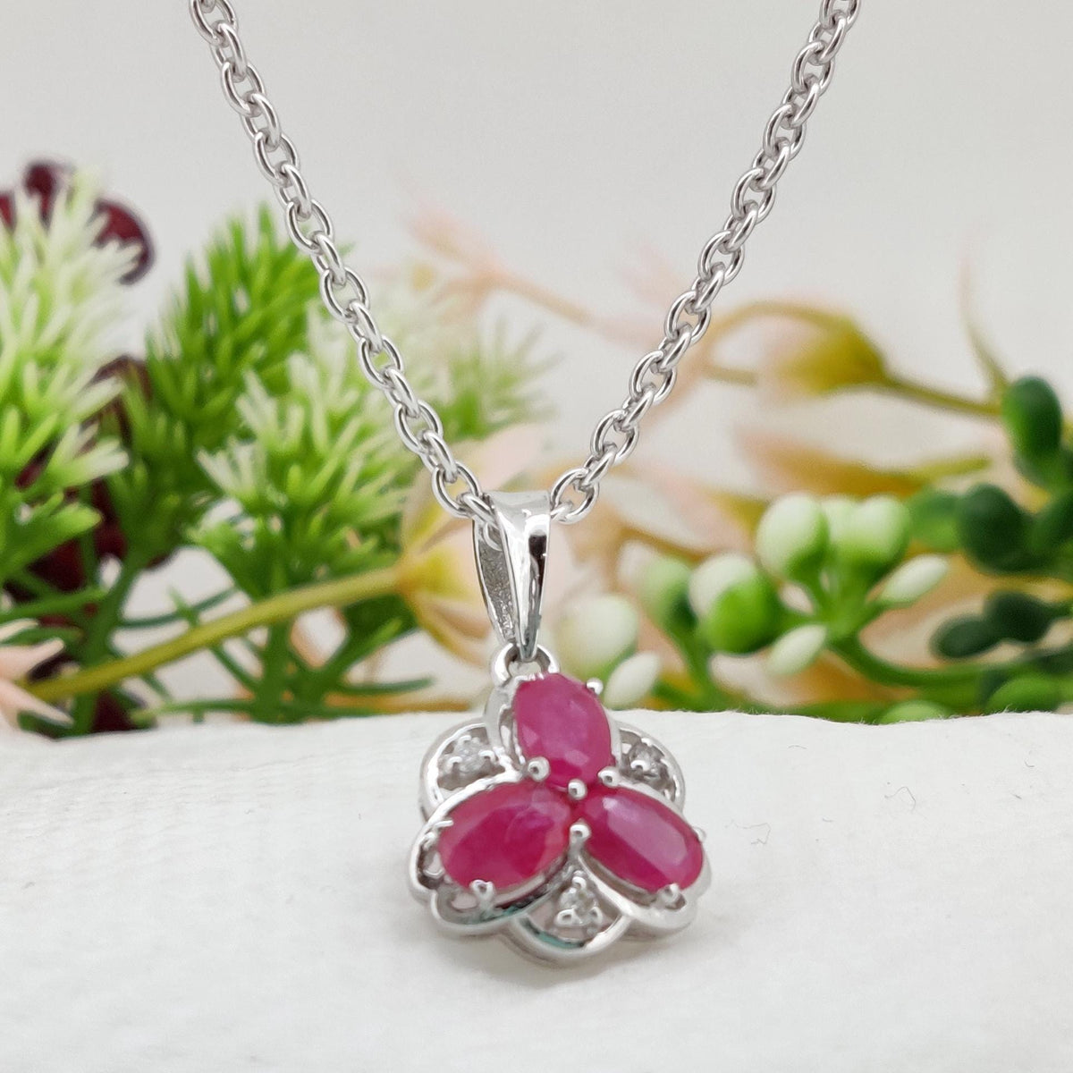 Oval Ruby Gemstone Pendant, Ruby Sterling Silver Necklace, July Birthstone, Anniversary Gifts For Women