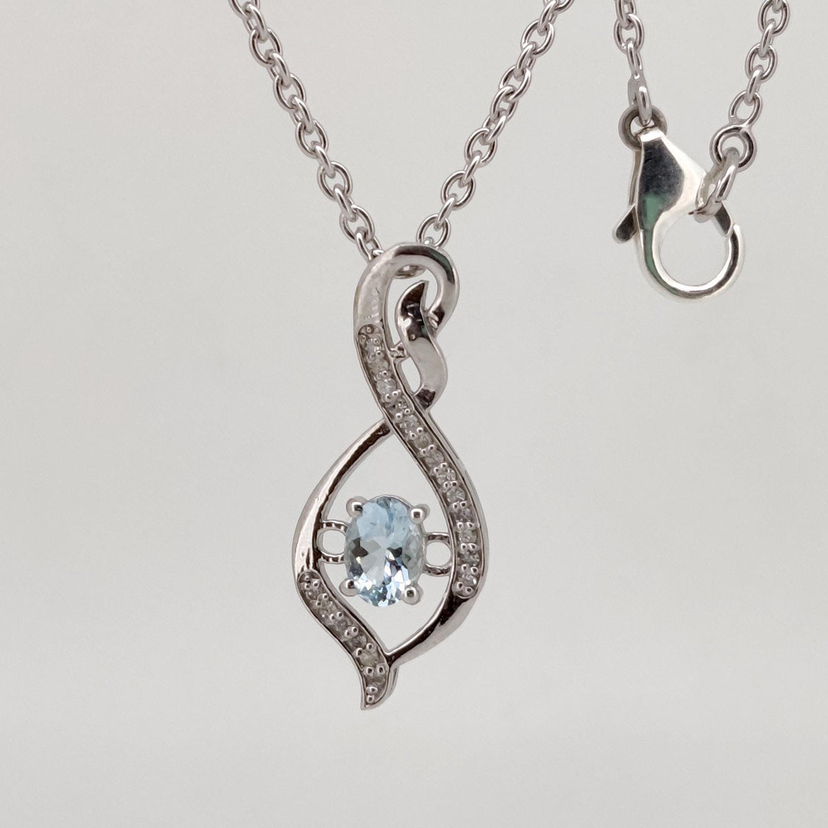 Aquamarine Oval Pendant, Handmade Sterling Silver Necklace, Aquamarine Jewelry, March Birthstone, Anniversary Gift