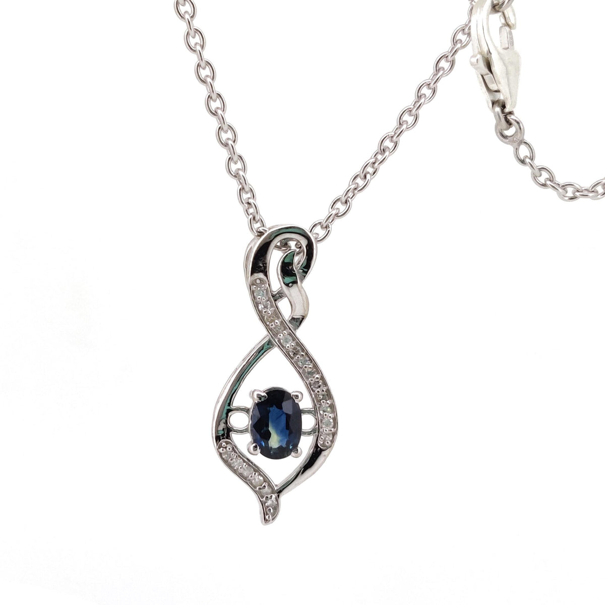 Blue Sapphire Minimalist Pendant, Handmade Sterling Silver Necklace, Sapphire Jewelry, September Birthstone, Anniversary Gift