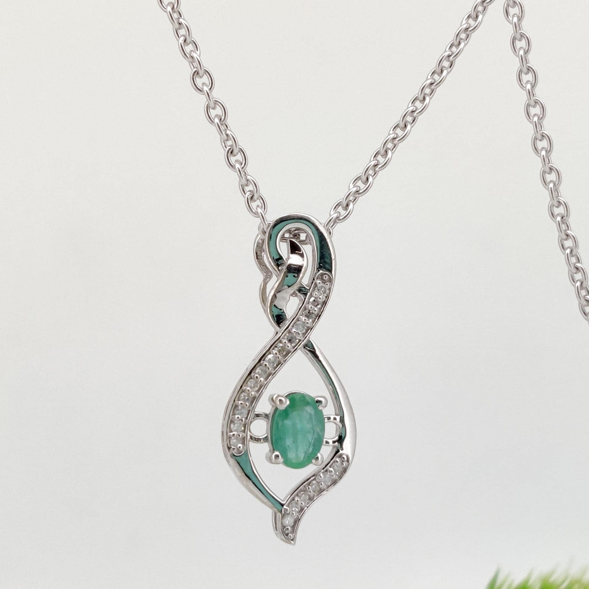 Emerald Gemstone Pendant, Handmade Sterling Silver Necklace, Green Emerald Jewelry, May Birthstone, Anniversary Gift