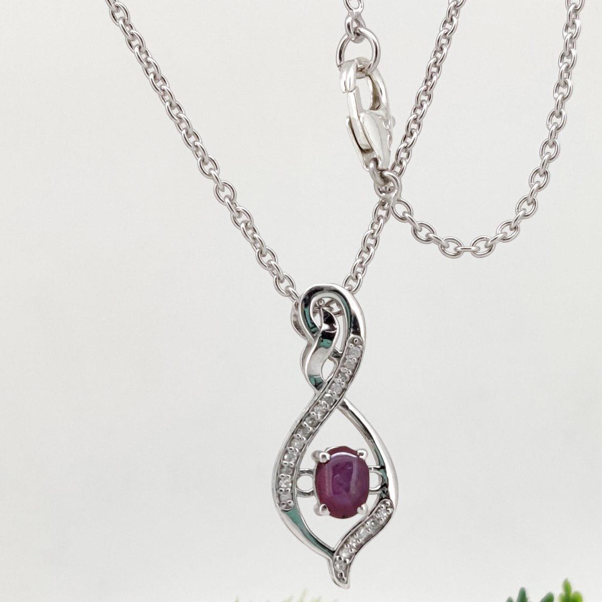 Star Ruby Pendant, Handmade Women's Jewelry Silver, July Birthstone, Anniversary Gift for her
