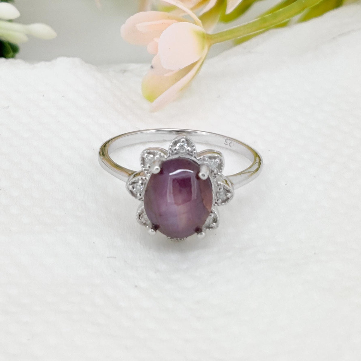 Star Ruby Ring, 925 Sterling Silver, Handmade Stacking Band, Star Jewelry