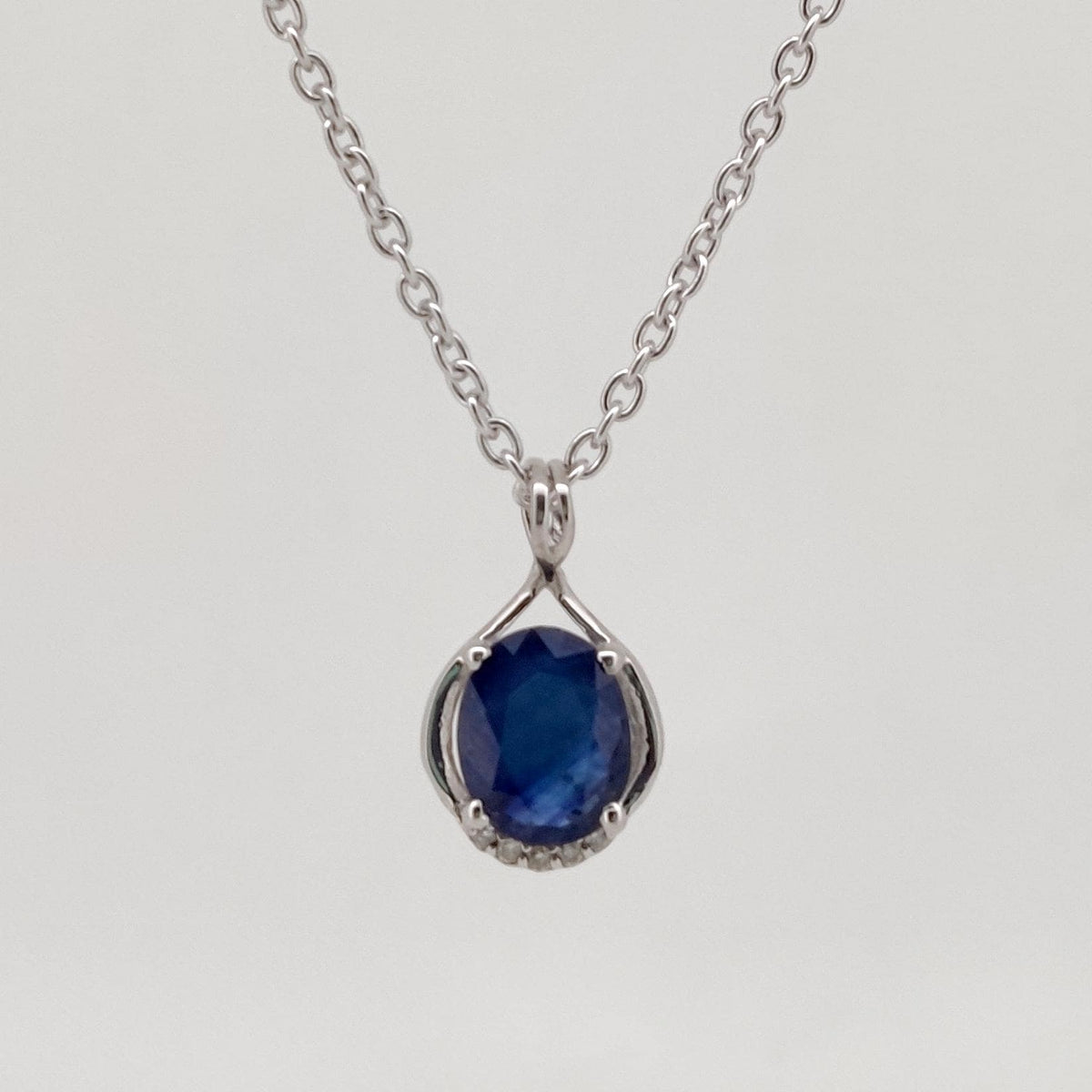 Natural Blue Sapphire Pendant-925 Sterling Silver Jewelry-September Birthstone-Handmade Jewelry-Anniversary Gift