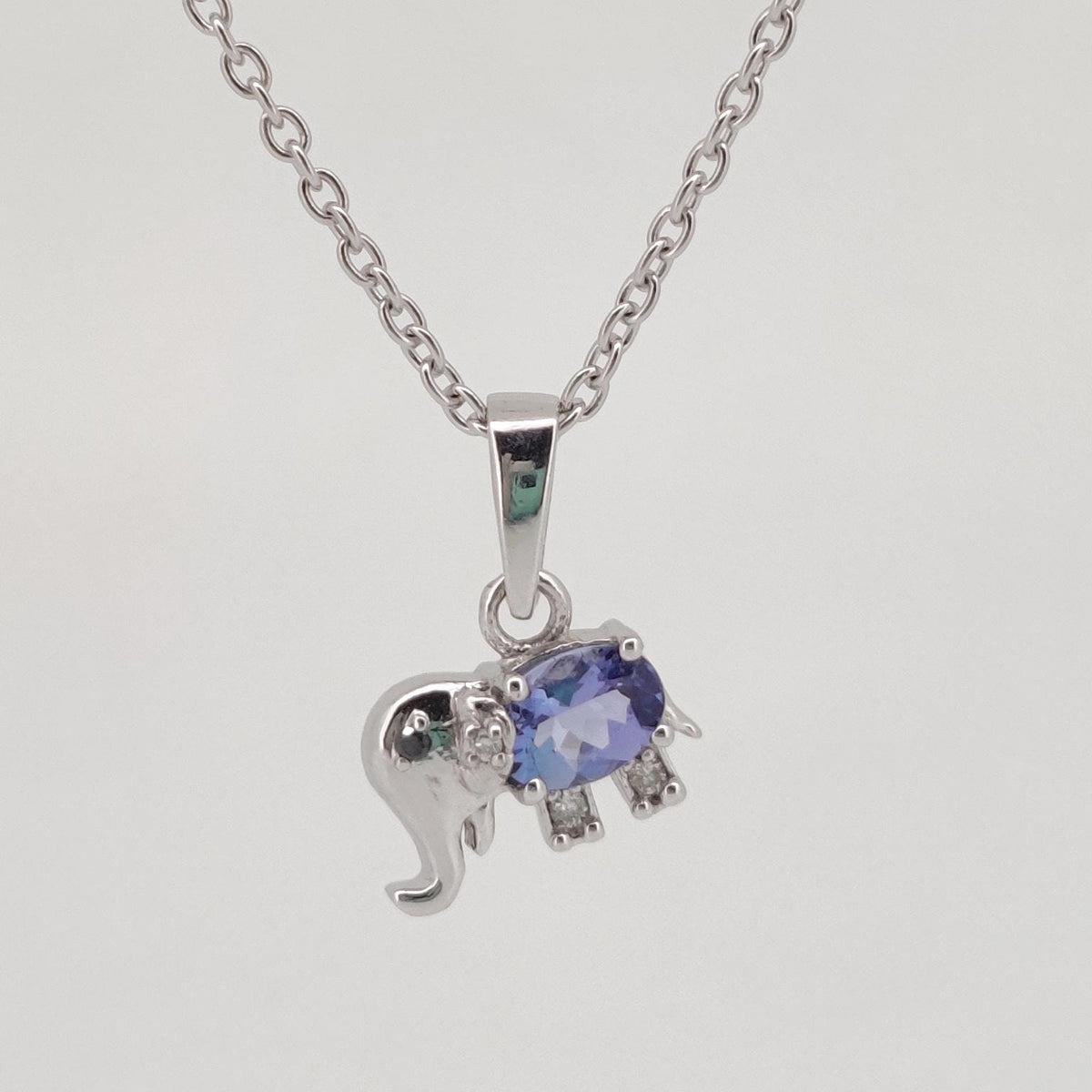 Natural Tanzanite Elephant Pendant 925 Sterling Silver, December Birthstone Jewelry