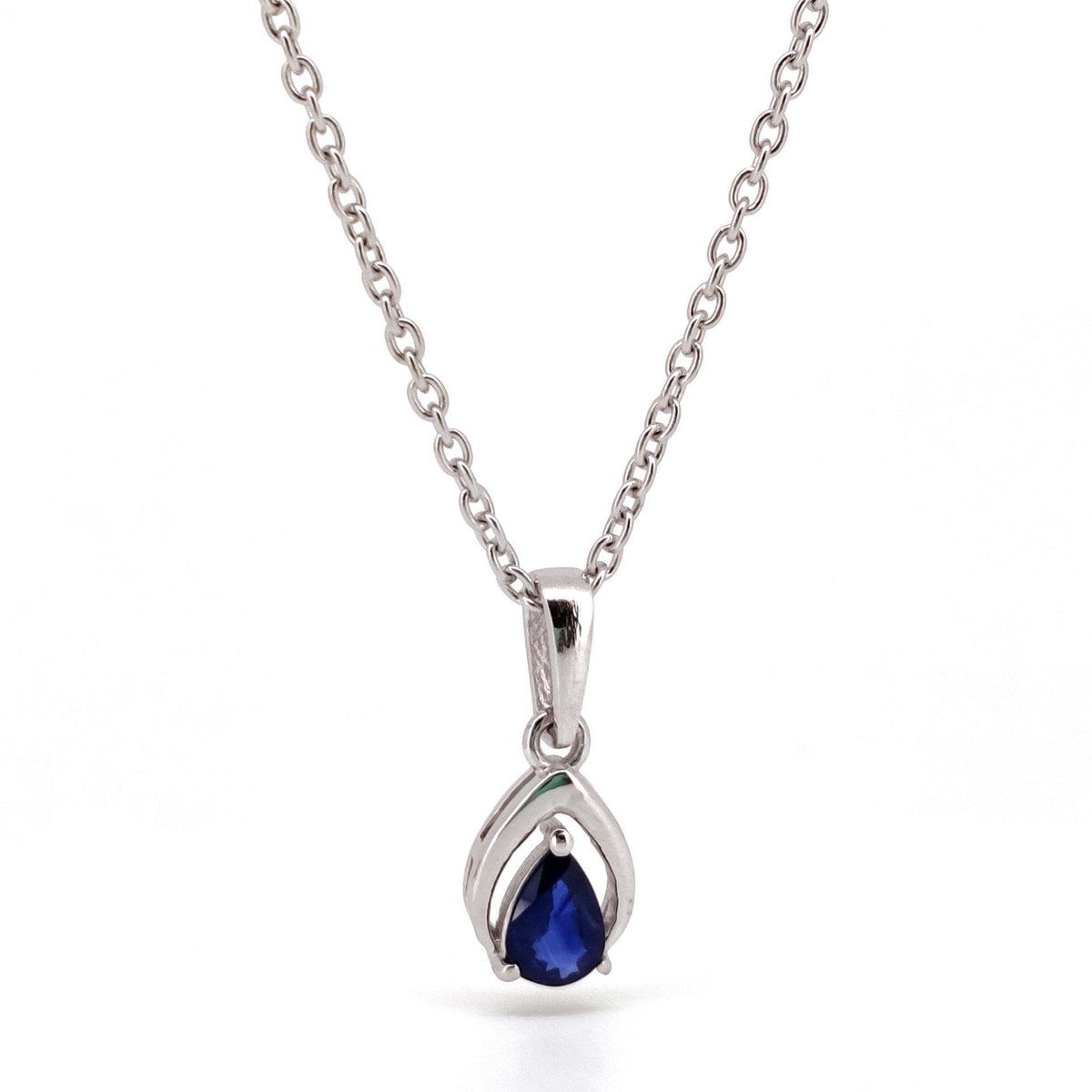 Natural Sapphire Pendant, Sterling Silver Necklace, Blue Sapphire Jewelry, September Birthstone, Anniversary Gift