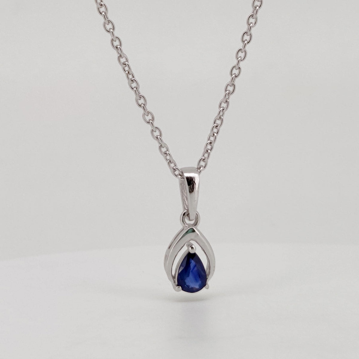 Natural Sapphire Pendant, Sterling Silver Necklace, Blue Sapphire Jewelry, September Birthstone, Anniversary Gift