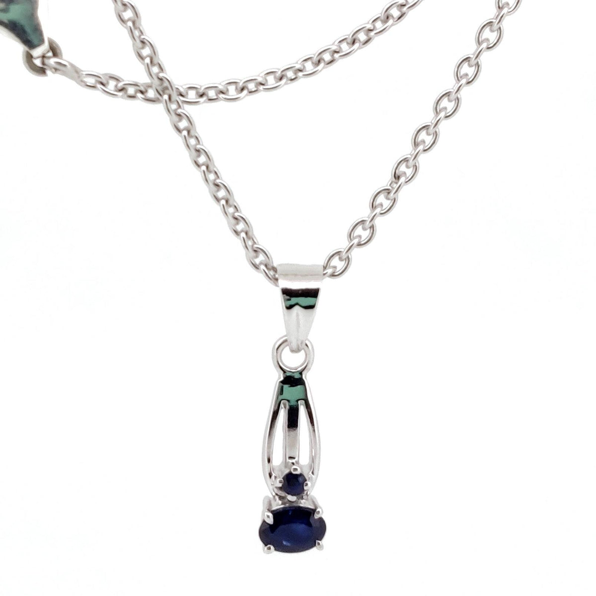 Natural Blue Sapphire Pendant, Sterling Silver Necklace, Sapphire Jewelry, September Birthstone, Anniversary Gift