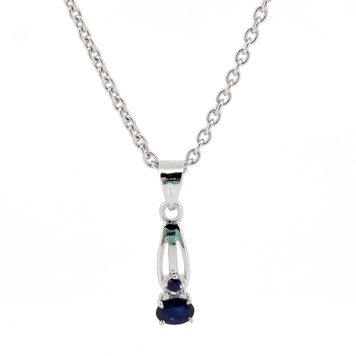Natural Blue Sapphire Pendant, Sterling Silver Necklace, Sapphire Jewelry, September Birthstone, Anniversary Gift