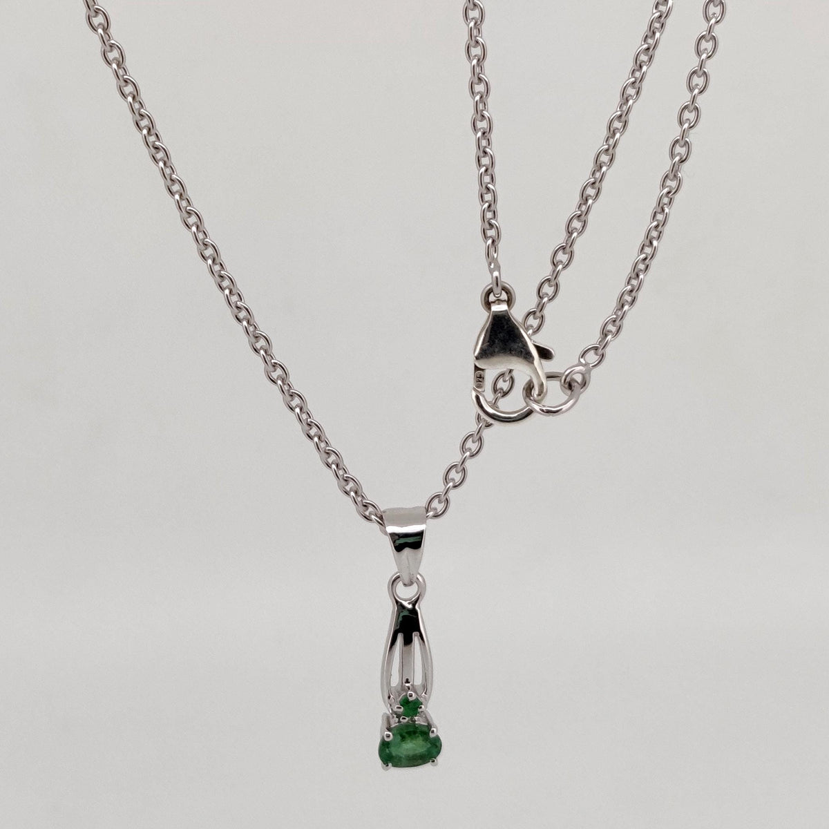 Natural Emerald Pendant, Sterling Silver Necklace, Emerald Jewelry, May Birthstone, Anniversary Gift