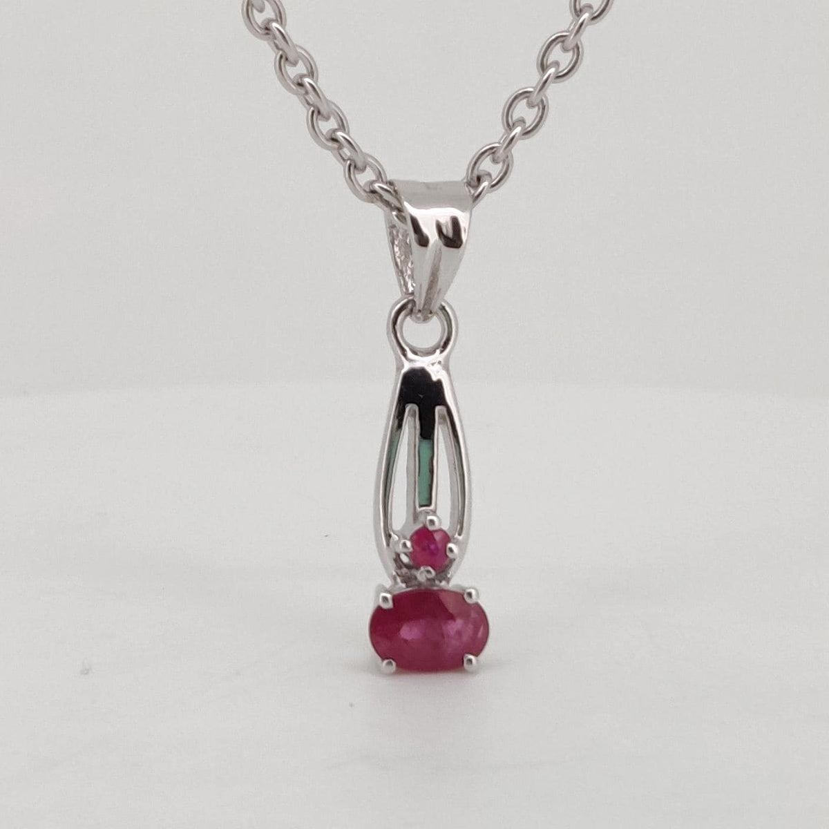 Natural Ruby Pendant, Sterling Silver Necklace, Ruby Jewelry, July Birthstone, Anniversary Gift
