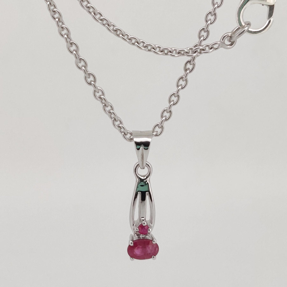 Natural Ruby Pendant, Sterling Silver Necklace, Ruby Jewelry, July Birthstone, Anniversary Gift