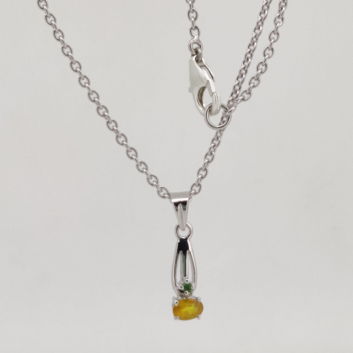 Natural Yellow Sapphire Pendant, Sterling Silver Necklace, Sapphire Jewelry, September Birthstone, Anniversary Gift