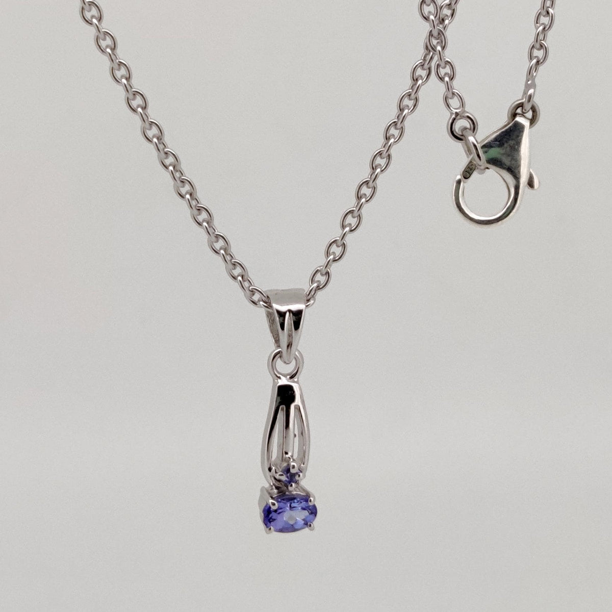 Natural Tanzanite Pendant, Sterling Silver Necklace, Tanzanite Jewelry, December Birthstone, Anniversary Gift