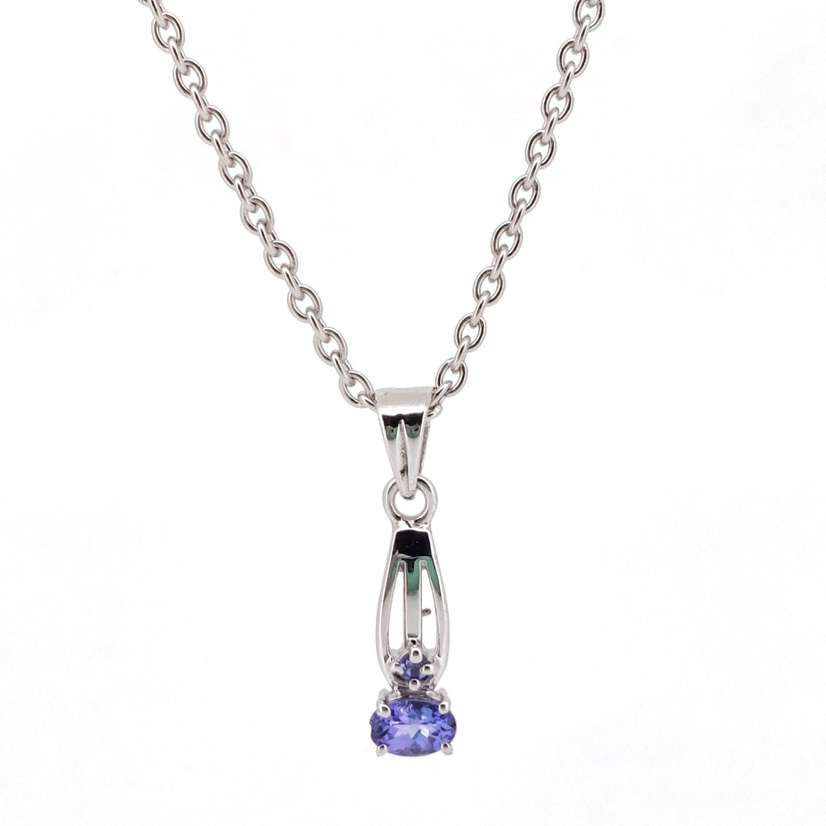 Natural Tanzanite Pendant, Sterling Silver Necklace, Tanzanite Jewelry, December Birthstone, Anniversary Gift