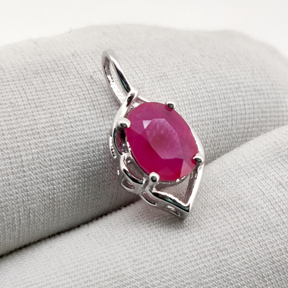 Handmade Ruby Pendant, Sterling Silver Ruby Jewelry, July Birthstone, Women's Gifts For Her