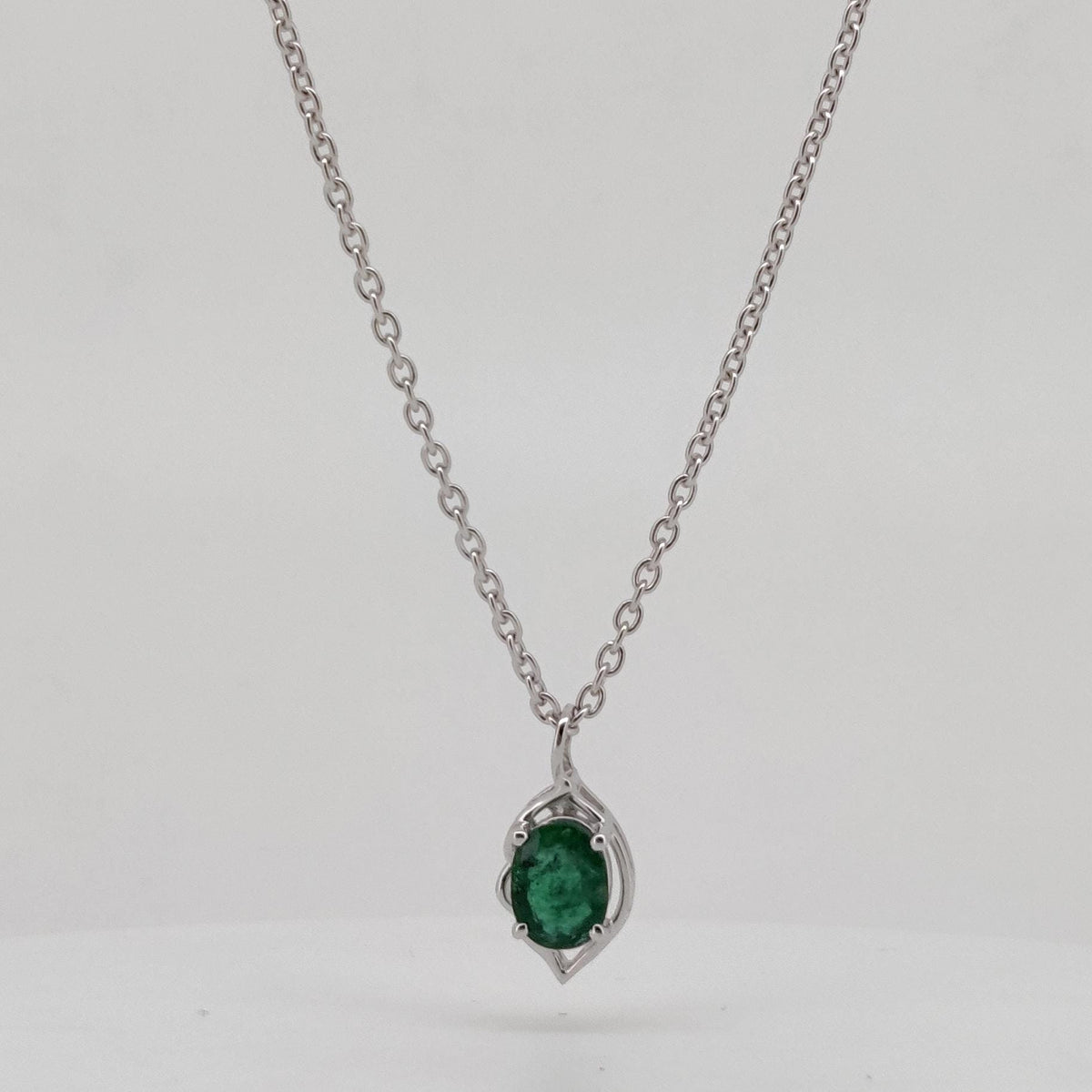Handmade Emerald Pendant, Sterling Silver Green Emerald Jewelry, May Birthstone, Women's Gifts For Her
