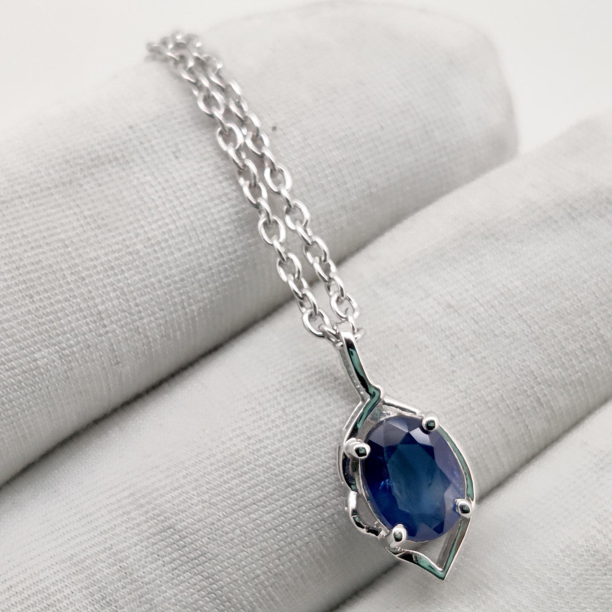 Handmade Sapphire Pendant, Sterling Silver Blue Sapphire Jewelry, September Birthstone, Women's Gifts For Her