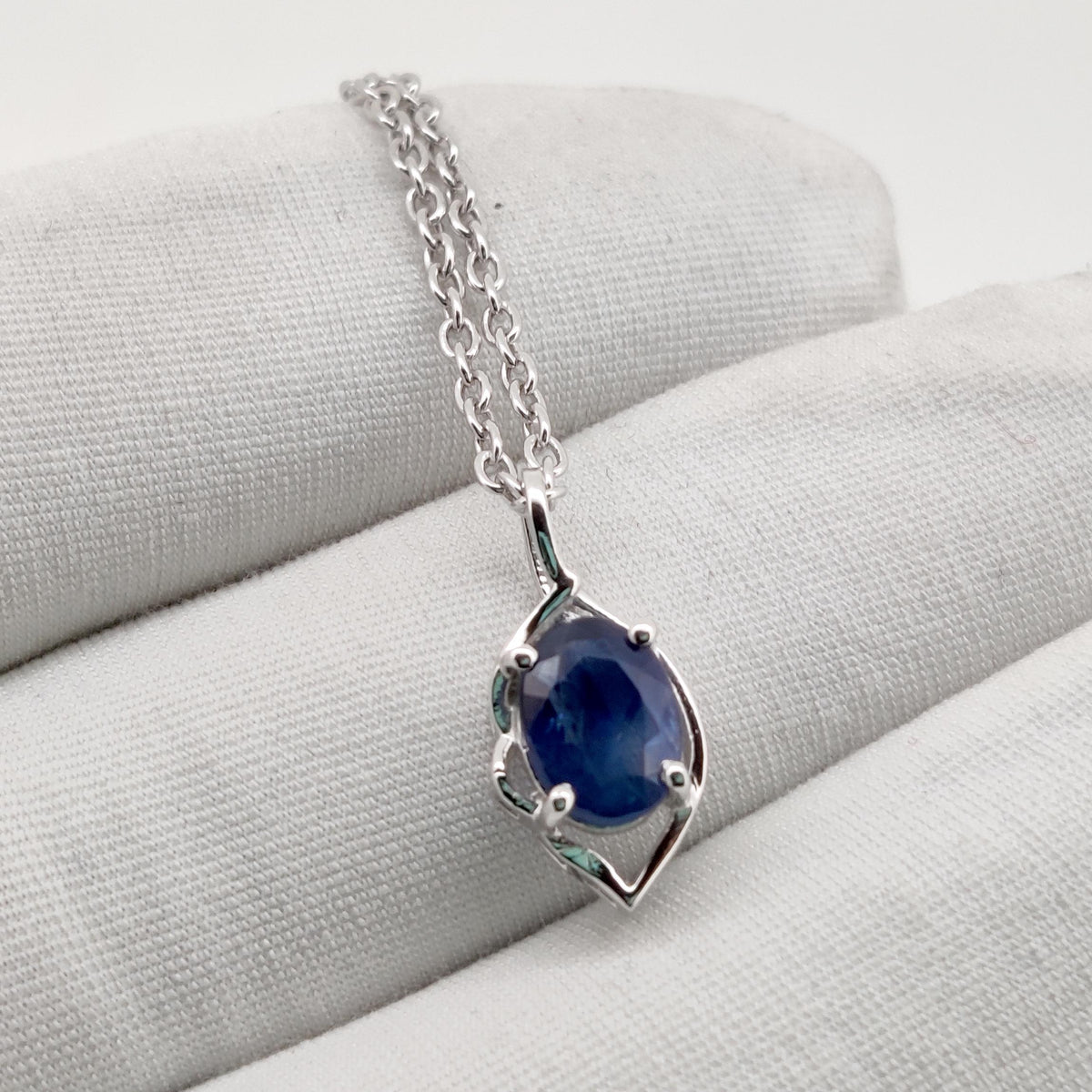 Handmade Sapphire Pendant, Sterling Silver Blue Sapphire Jewelry, September Birthstone, Women's Gifts For Her