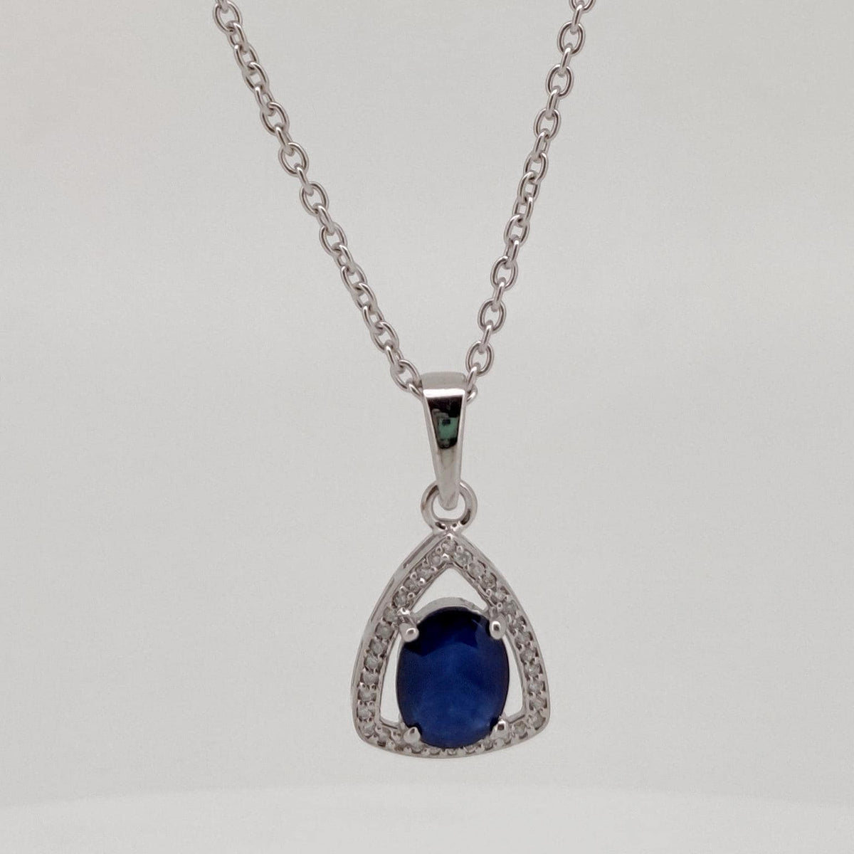 Sapphire Pendant, Handmade Sterling Silver Blue Sapphire Jewelry, September Birthstone, Women's Gifts For Her