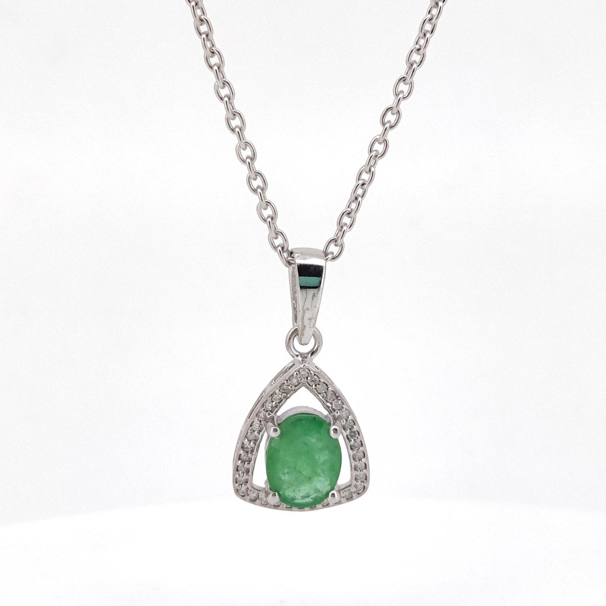 Emerald Pendant, Handmade Sterling Silver Green Emerald Jewelry, May Birthstone, Wedding   gift for her