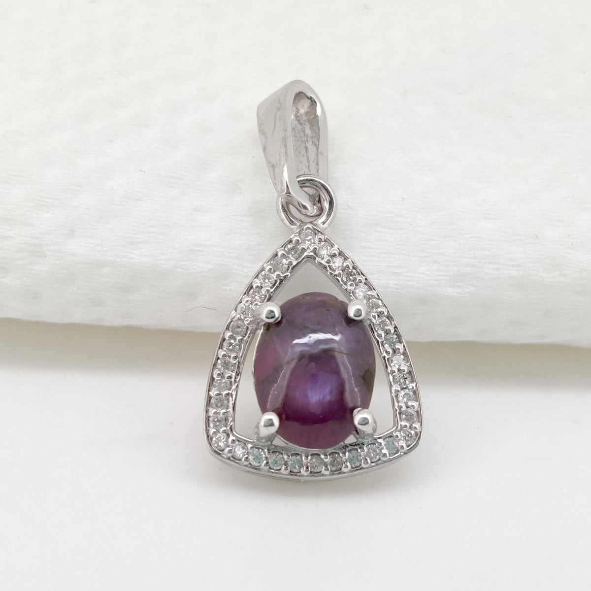 Oval Star Ruby Pendant, Sterling Silver July Birthstone Jewelry