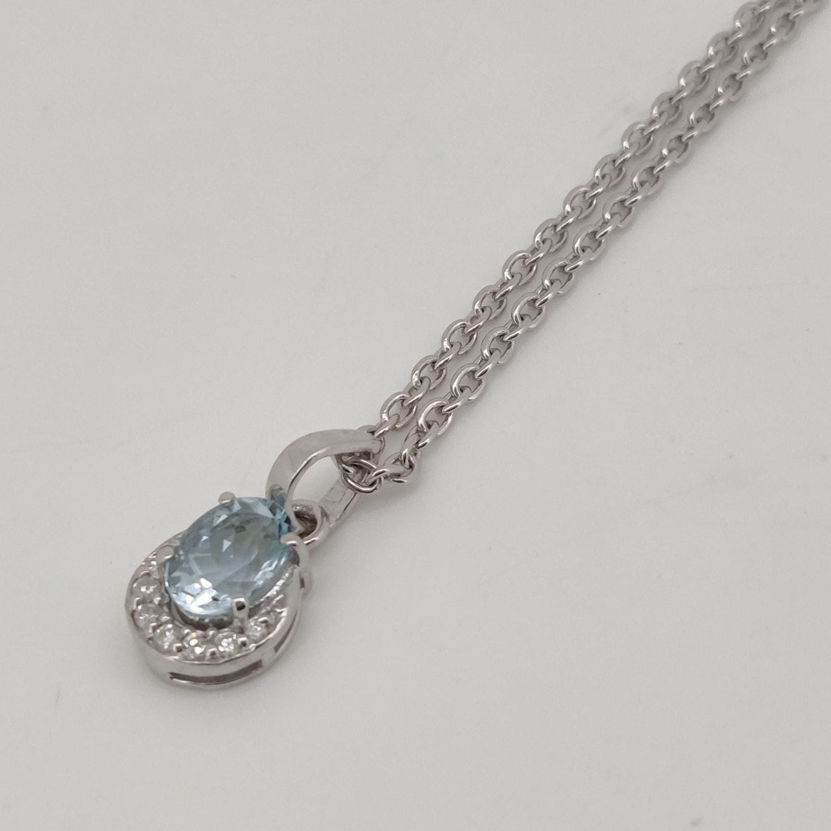 Oval Aquamarine Handmade Pendant, Sterling Silver Aquamarine Jewelry, March Birthstone