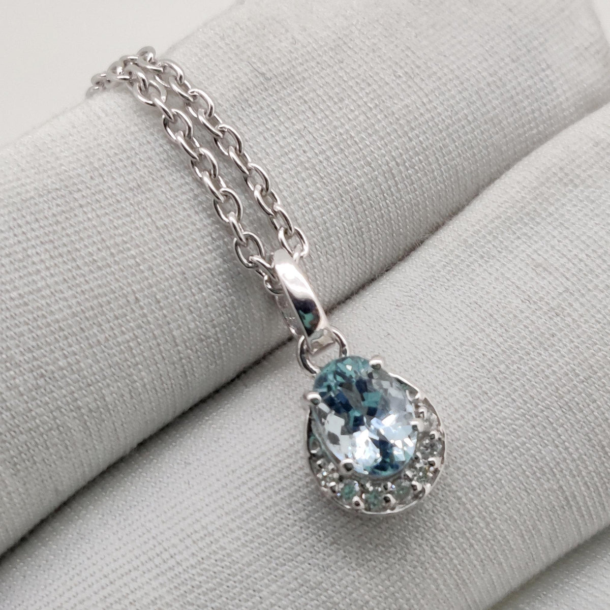 Oval Aquamarine Handmade Pendant, Sterling Silver Aquamarine Jewelry, March Birthstone