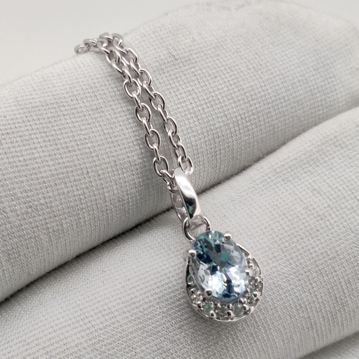 Oval Aquamarine Handmade Pendant, Sterling Silver Aquamarine Jewelry, March Birthstone