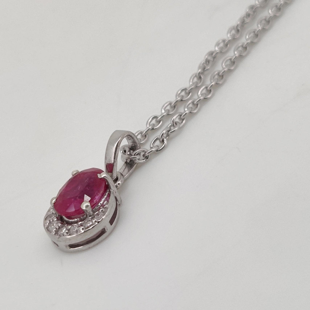 Oval Ruby Handmade Pendant, Sterling Silver Red Ruby Jewelry, July Birthstone, Wedding gift
